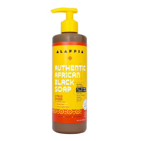AUTHENTIC AFRICAN BLACK SOAP ALL-IN-ONE - CITRUS GINGER, 16.0 OZ