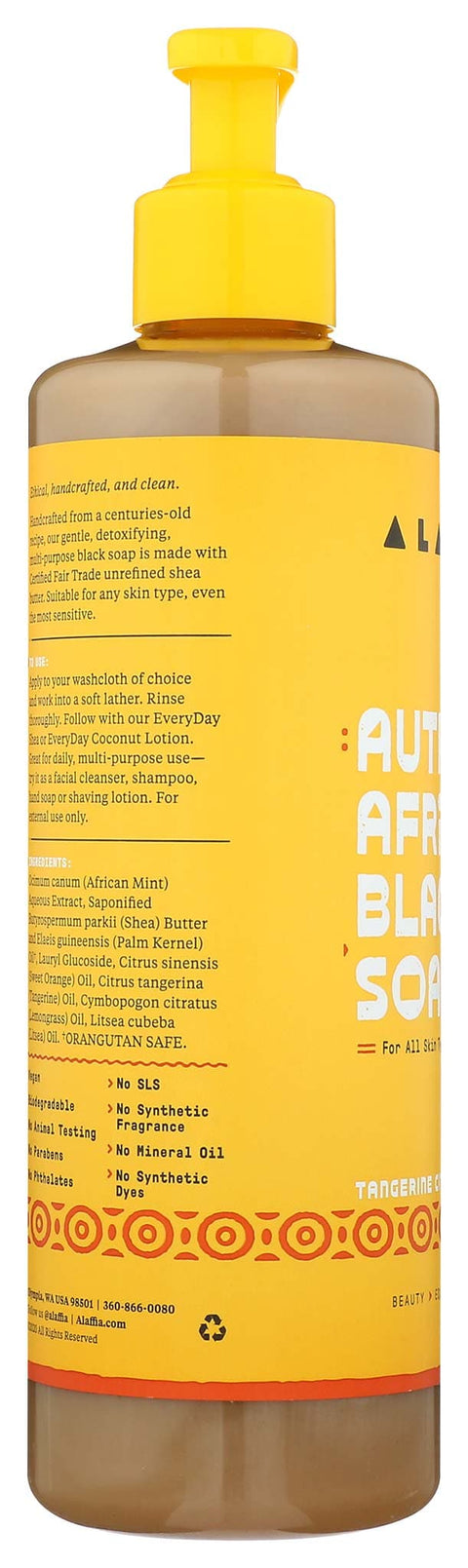 AUTHENTIC AFRICAN BLACK SOAP ALL-IN-ONE - TANGERINE CITRUS, 16 OZ