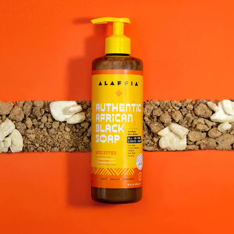 AUTHENTIC AFRICAN BLACK SOAP ALL-IN-ONE - UNSCENTED, 16 OZ