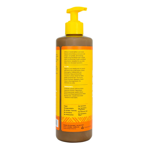 AUTHENTIC AFRICAN BLACK SOAP ALL-IN-ONE - UNSCENTED, 16 OZ