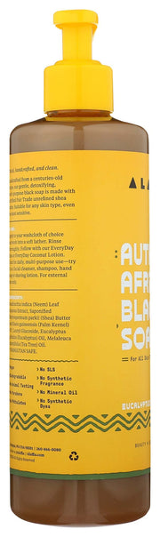 AUTHENTIC AFRICAN BLACK SOAP ALL-IN-ONE - EUCALYPTUS TEA TREE, 16 OZ