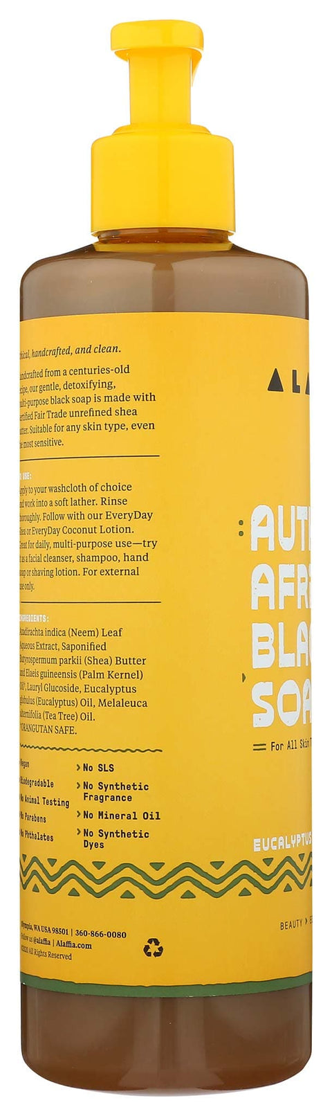 AUTHENTIC AFRICAN BLACK SOAP ALL-IN-ONE - EUCALYPTUS TEA TREE, 16 OZ