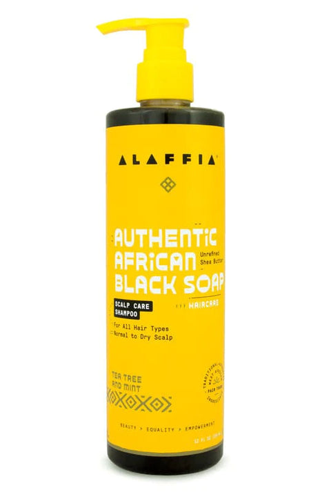 AUTHENTIC AFRICAN BLACK SOAP SCALP CARE SHAMPOO, CLEANSING TEA TREE & MINT