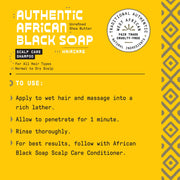 AUTHENTIC AFRICAN BLACK SOAP SCALP CARE SHAMPOO, CLEANSING TEA TREE & MINT