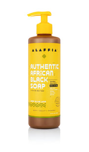 AUTHENTIC AFRICAN BLACK SOAP ALL-IN-ONE - HEMP OLIVE LEAF, 16 OZ